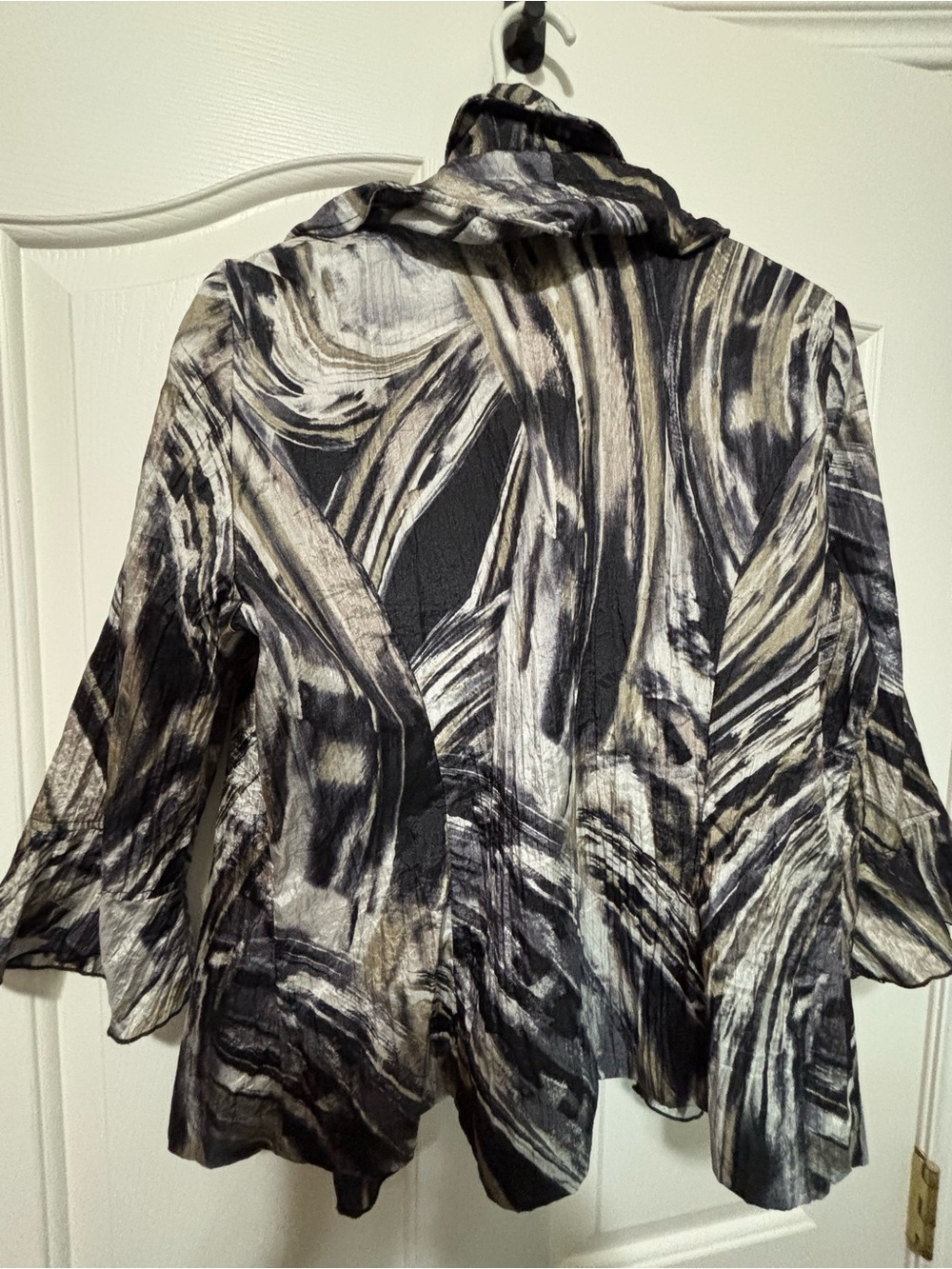 Conrad C Collection Abstract Print Ruffle Jacket | Size 10 - Picture 6 of 6